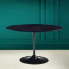 Mesa Tulip Saarinen H 73 Redonda Cerámica Noir Laurent Made in Italy - Escarlata viadurini