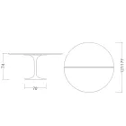 Mesa Tulip Saarinen H 74 Extensible en Laminado Líquido Blanco Made in Italy - Escarlata viadurini