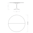 Mesa Tulipán Saarinen, 74 cm de altura, extensible, en laminado líquido blanco, fabricada en Italia - Scarlet viadurini