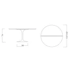 Mesa Saarinen Tulip H 74 Extensible en Laminado Líquido Negro Made in Italy - Escarlata viadurini