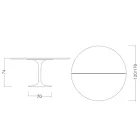 Mesa Saarinen Tulip H 74 Extensible en Laminado Líquido Negro Made in Italy - Escarlata viadurini