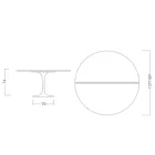 Mesa Saarinen Tulip H 74 Extensible en Laminado Líquido Negro Made in Italy - Escarlata viadurini