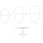 Mesa Tulipán Saarinen, 74 cm de altura, extensible, en cerámica Florim blanca - Escarlata viadurini