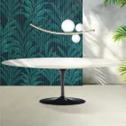 Mesa Tulipán Saarinen, 74 cm de altura, extensible, en cerámica Florim Calacatta Gold Gloss - Escarlata viadurini