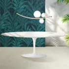 Mesa Tulipán Saarinen, 74 cm de altura, extensible, en cerámica brillante Florim Statuario - Escarlata viadurini