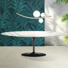 Mesa Tulipán Saarinen, 74 cm de altura, extensible, en cerámica brillante Florim Statuario - Escarlata viadurini