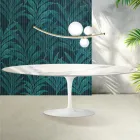 Mesa Tulipán Saarinen, 74 cm de altura, extensible, en cerámica brillante Florim Statuario - Escarlata viadurini