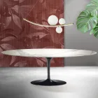 Mesa Tulipán Saarinen, 74 cm de altura, extensible, en cerámica mate Florim Statuario - Escarlata viadurini