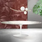 Mesa Tulipán Saarinen, 74 cm de altura, extensible, en cerámica Florim Statuario mate - Escarlata viadurini