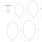 Mesa Tulipán de Saarinen, 74 cm de altura, en cerámica Florim blanca - Escarlata viadurini