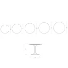 Mesa Tulipán de Saarinen, 74 cm de altura, en cerámica Florim blanca brillante - Escarlata viadurini