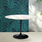 Mesa Tulipán de Saarinen, 74 cm de altura, en cerámica Florim Calacatta Gold Gloss - Escarlata viadurini