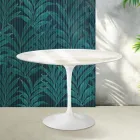 Mesa Tulipán de Saarinen, 74 cm de altura, en cerámica Florim Calacatta Gold Gloss - Escarlata viadurini