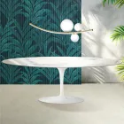 Mesa Tulip Saarinen Al. 74 cm de cerámica Florim Statuario Lucido - Escarlata viadurini
