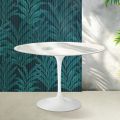 Mesa Tulip Saarinen Al. 74 cm de cerámica Florim Statuario Lucido - Escarlata