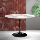 Mesa Saarinen Tulip H 74 cm en Matt Florim Statuario Ceramica - Escarlata viadurini