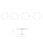 Mesa Tulipán Saarinen, redonda, 74 cm de altura, en cerámica Statuario Florim brillante - Escarlata viadurini