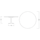 Mesa Tulip Saarinen H 74 con Tapa Redonda en Mármol Marquinia Negro Made in Italy - Escarlata viadurini