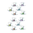 Tazas de café ecológicas de cristal transparente o de color 12 piezas - Amalgama viadurini