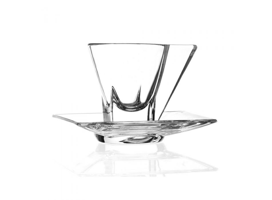 Tazas de café ecológicas de cristal transparente o de color 12 piezas - Amalgama viadurini