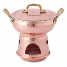 Sartén Redonda para Salsa en Base y Tapa de Cobre Estañado a Mano - Gianmatteo viadurini