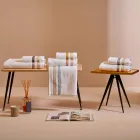 Toalla de ducha de rizo de algodón con doble volante en percal de algodón - Serenity viadurini