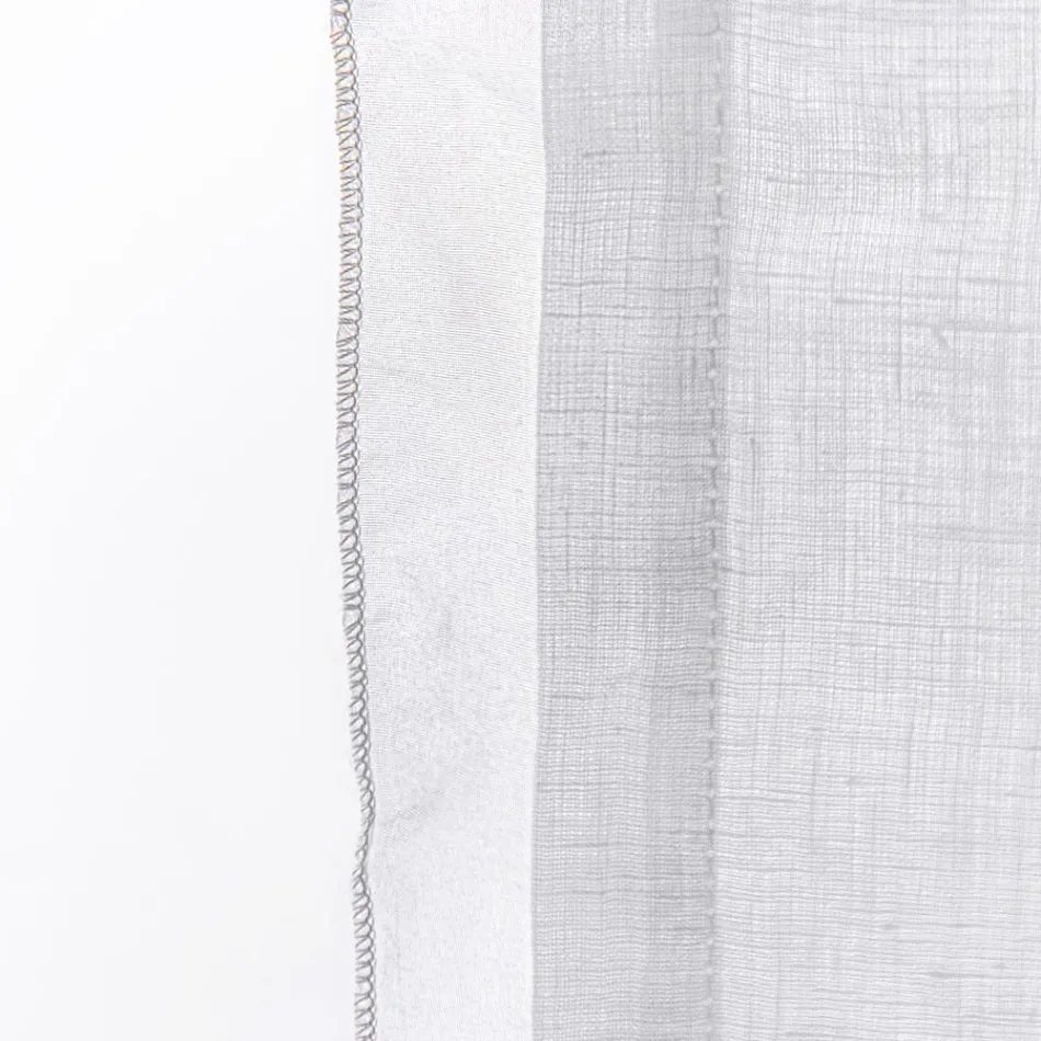 Cortina de Cristal con Gasa de Lino y Organza Blanca Diseño Elegante - Tapioca viadurini