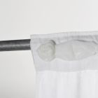 Cortina de lino blanco con organza y bordado de diseño Shabby Made in Italy - Marpessa viadurini