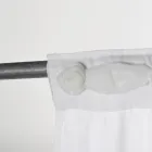 Cortina de lino blanco con organza y bordado de diseño Shabby Made in Italy - Marpessa viadurini