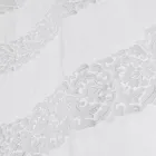 Cortina de lino blanco con organza y bordado de diseño Shabby Made in Italy - Marpessa viadurini