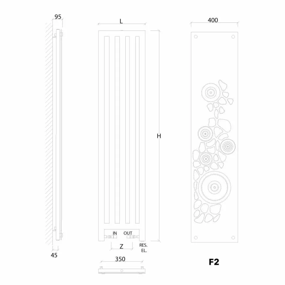 TERMOARREDO baño eléctrico fabricado en Italia por el nuevo vestido Scirocco H viadurini