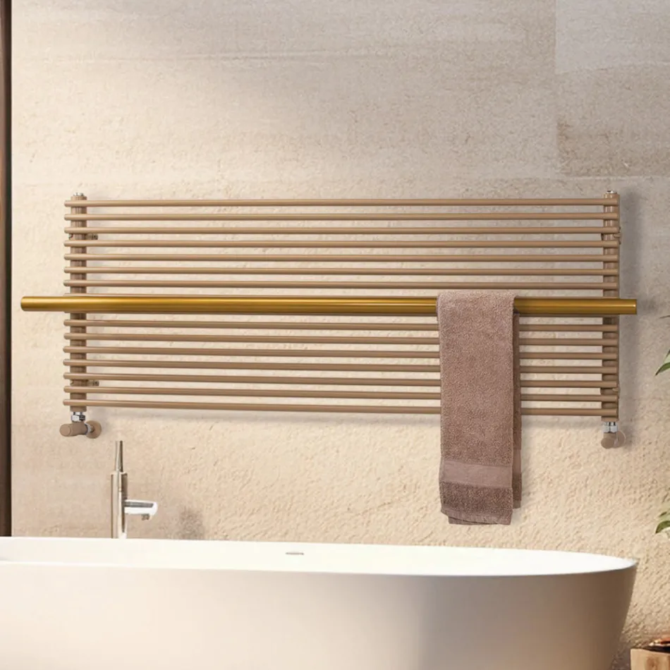 Radiador de acero al carbono mixto color beige fabricado en Italia - Solaris viadurini