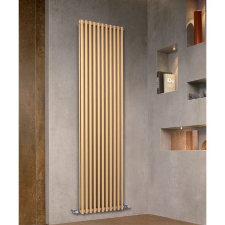 Radiador con sistema hidráulico de acero al carbono fabricado en Italia - Crema viadurini