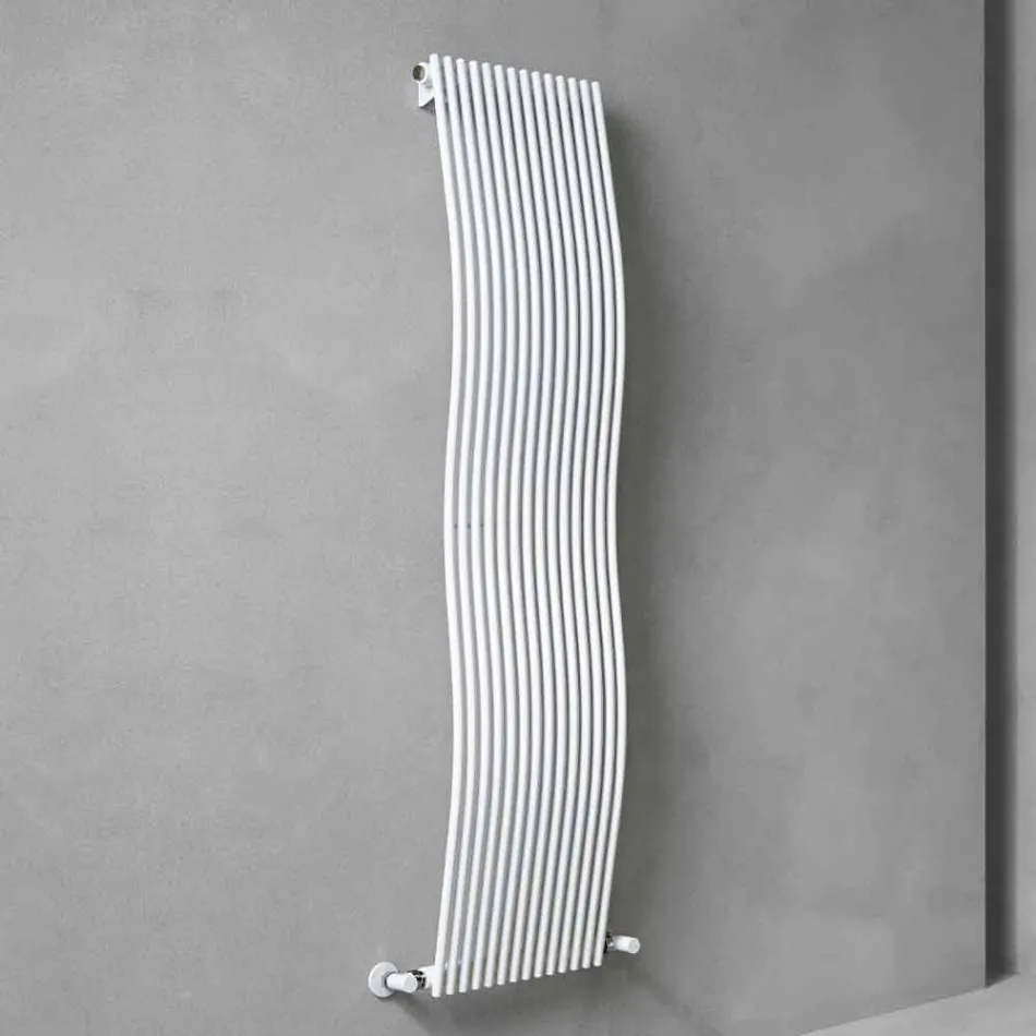 Radiador de baño vertical de diseño moderno ondulado 1181 Watt - Tucano viadurini
