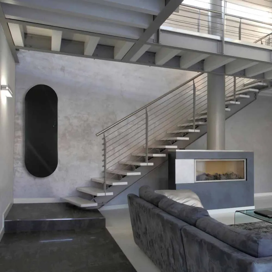 Radiador de diseño eléctrico hecho de vidrio templado Brian, hecho en Italia. viadurini