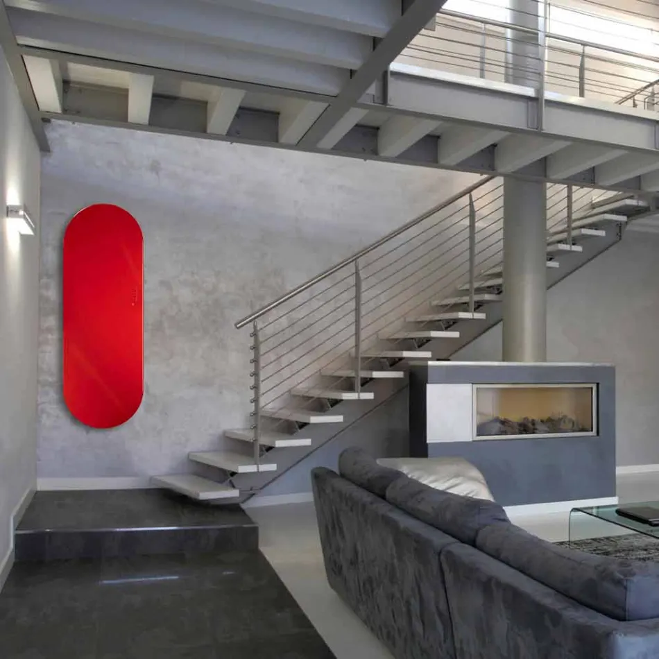 Radiador de diseño eléctrico hecho de vidrio templado Brian, hecho en Italia. viadurini