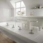 Radiador eléctrico de suelo de diseño en vidrio estrella transparente viadurini