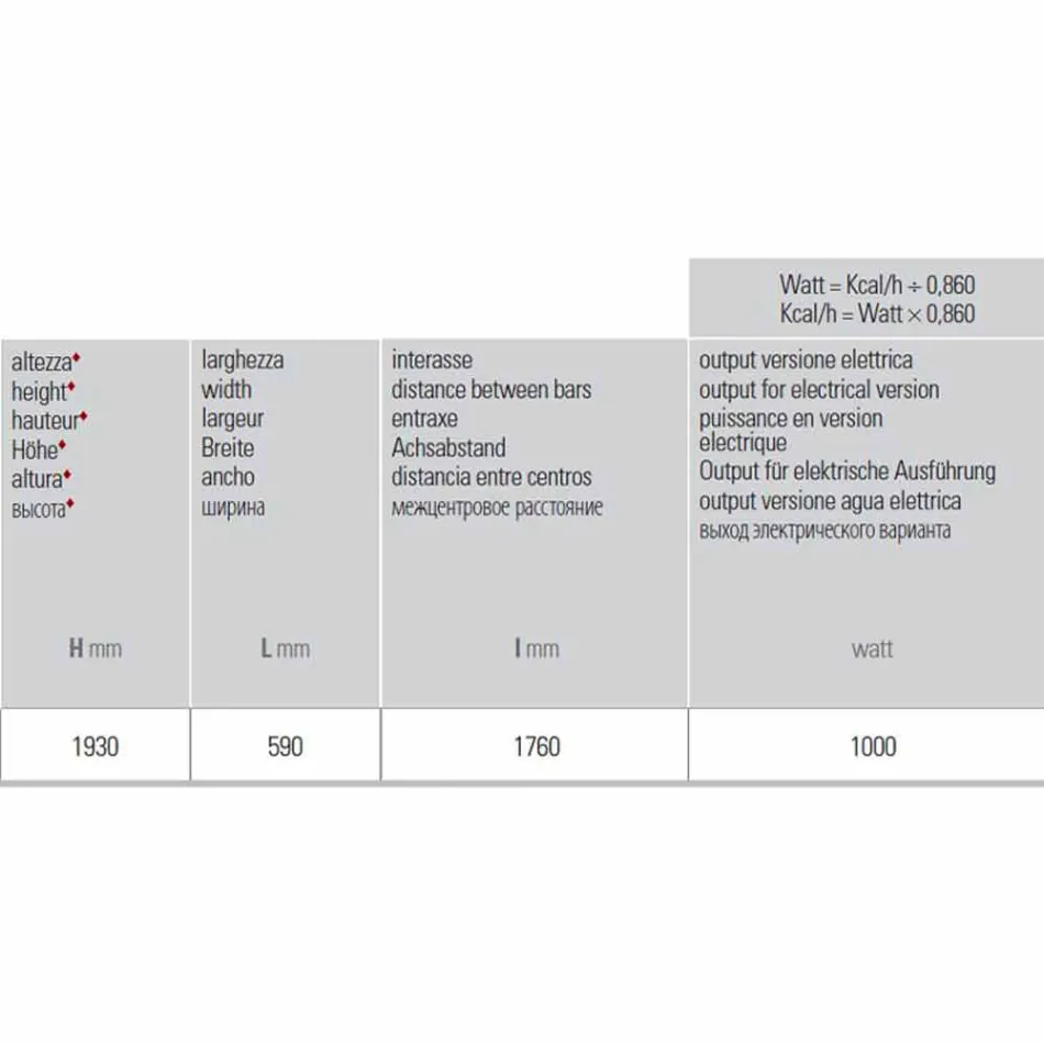 Radiador Eléctrico de Diseño para Salón o Baño con Led 1000 W - Brillo viadurini
