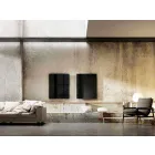 Radiador eléctrico de diseño infrarrojo en vidrio transparente negro. viadurini