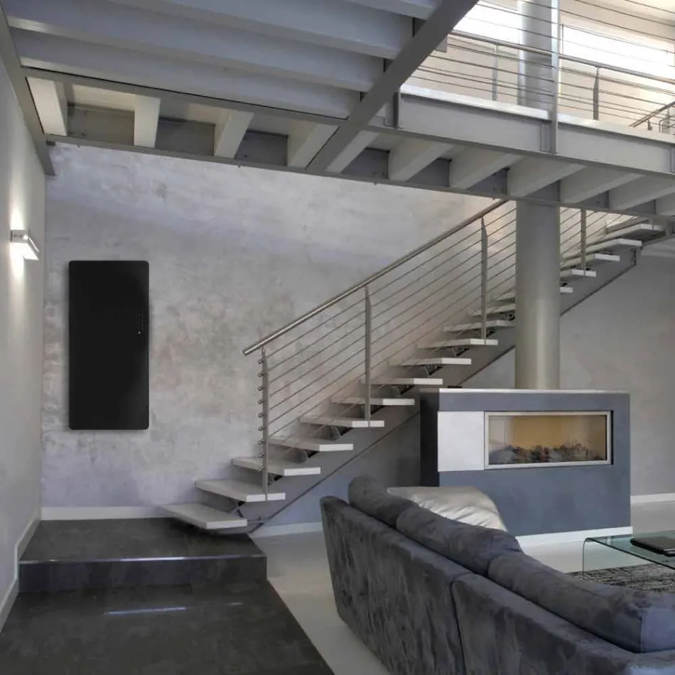 Radiador de diseño eléctrico en vidrio templado Jonny. viadurini