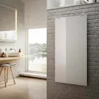 Radiador eléctrico en vidrio blanco de diseño estrella, hecho en Italia. viadurini