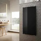 Radiador eléctrico Star de diseño moderno en vidrio negro, hecho en Italia viadurini