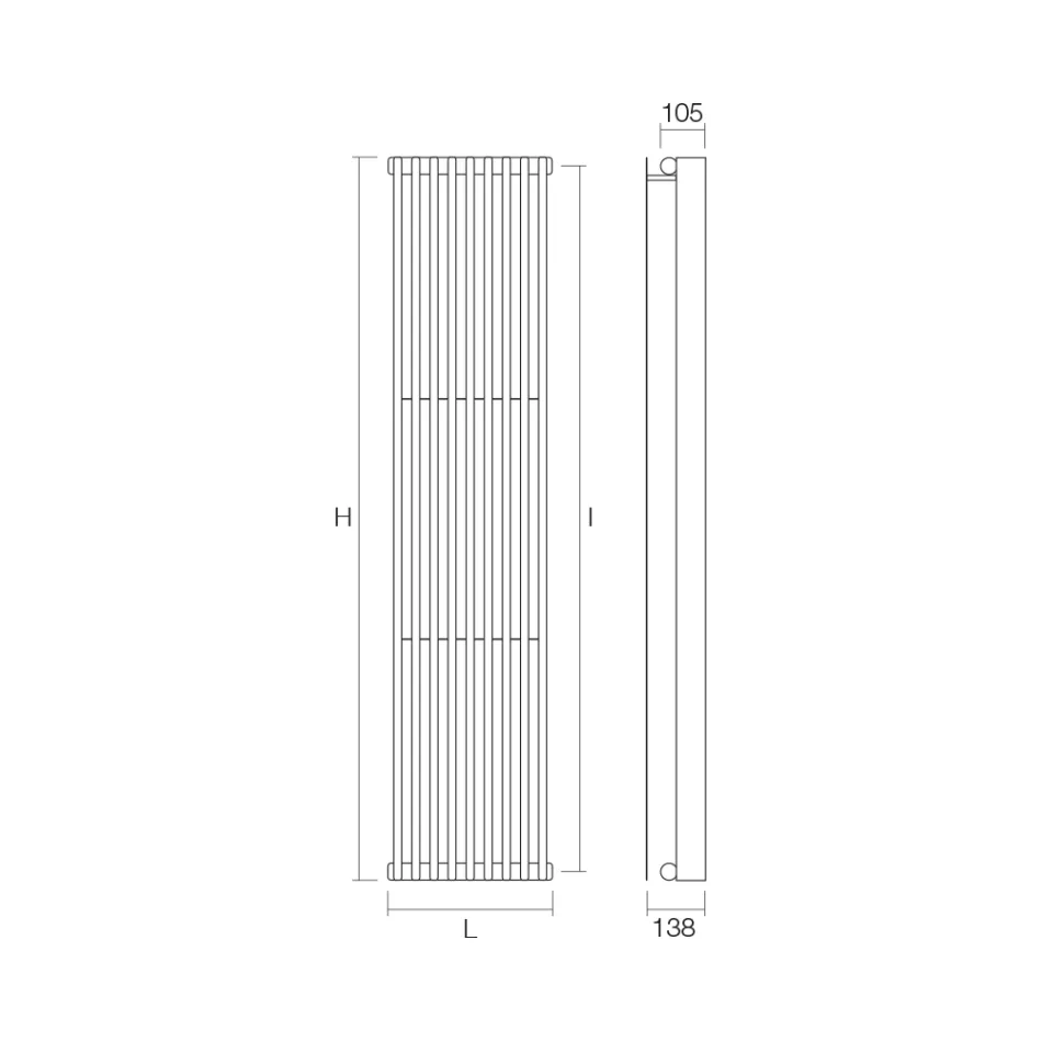 Radiador Hidráulico con Doble Serie de Elementos Planos Made in Italy - Macedonia viadurini