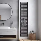 Radiador de acero al carbono con toallero, fabricado en Italia - Lux viadurini