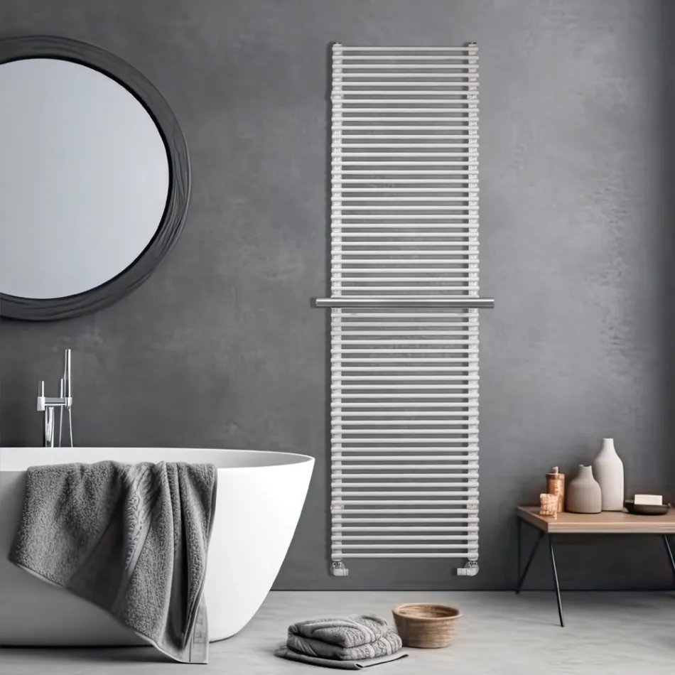 Radiador mixto con barra de diferentes alturas y anchuras, fabricado en Italia - Brace viadurini