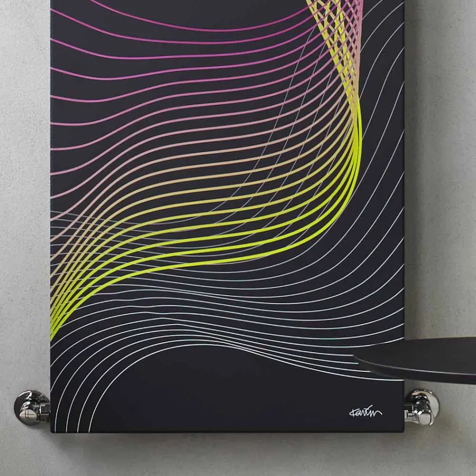 Radiador de pared hidráulico moderno de acero con decoración de 839 vatios - Kelvin viadurini