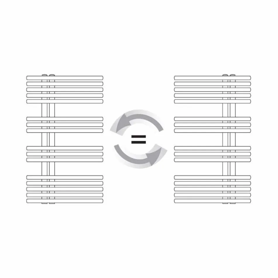 Calentador de toallas para radiador cromado en acero Diseño hidráulico 483 W - Pavone viadurini