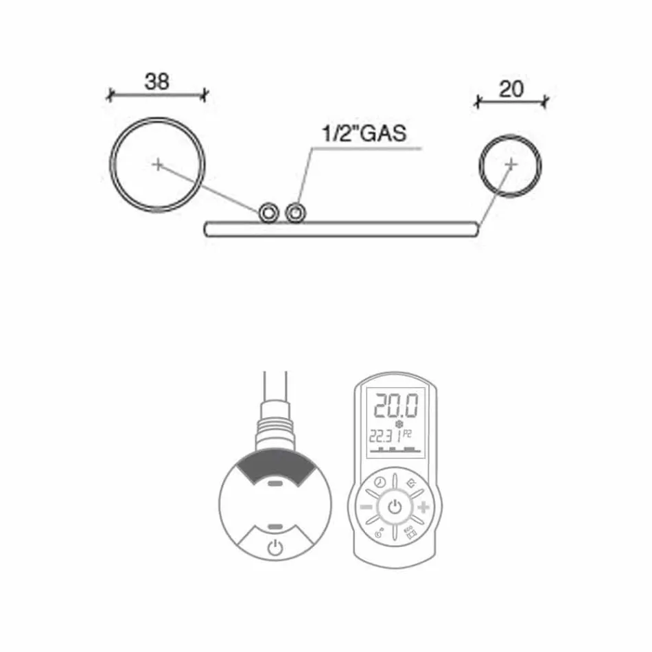 Toallero eléctrico con calefacción en acero cromado diseño 700 W - Peacock viadurini