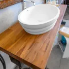 Lavabo suspendido de teca suspendido de Norcia viadurini