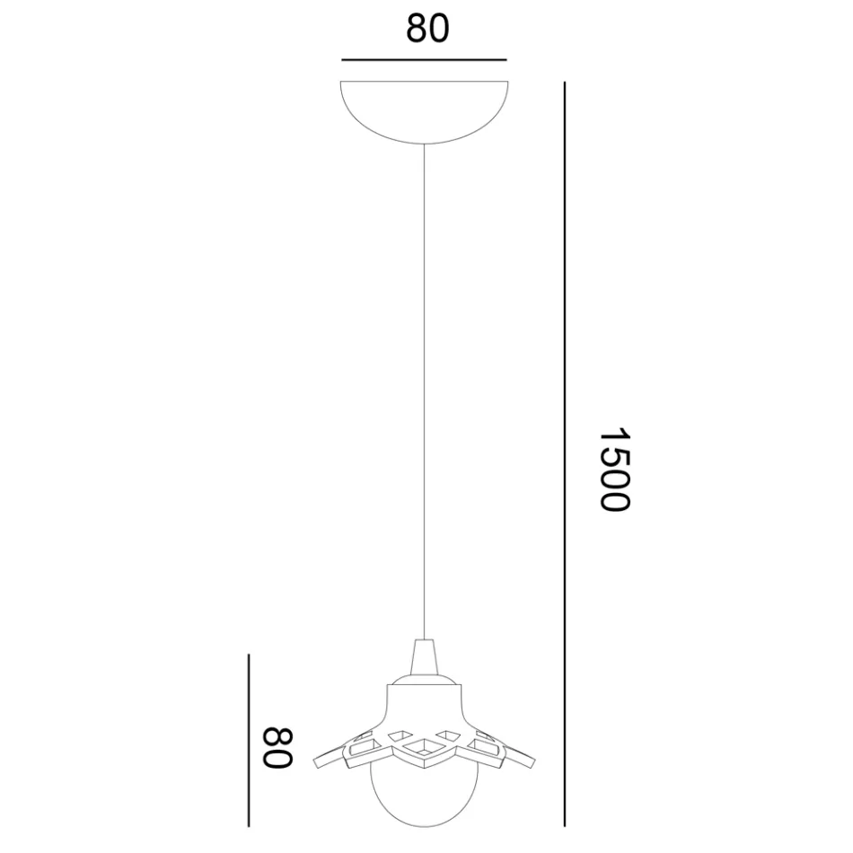 Toscot Apuane lámpara de suspensión de terracota sin roseta Made in Toscana viadurini
